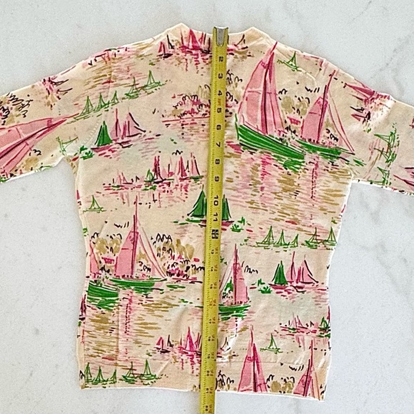 J. Crew Wool Cardigan with Pink, Green and Brown Details - Picture 4 of 5